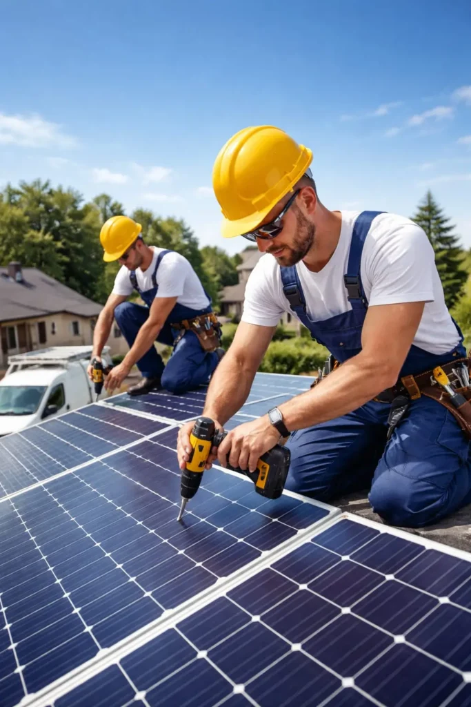 solar panel installing